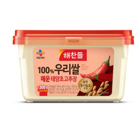 해찬들 우리쌀로만든 매운 태양초고추장 1.8kg 1개