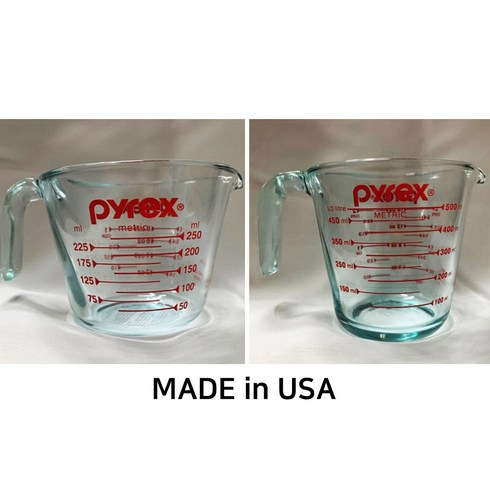파이렉스 오리지날 계량컵 250ml 500ml 2세트 - 원산지 미국, 없음, 상세참조