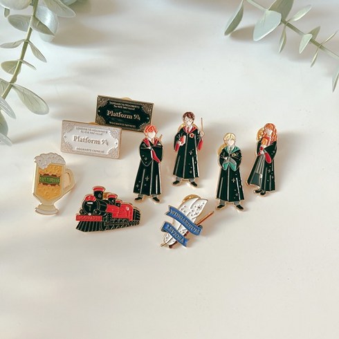 해리포터 마법사의돌 뱃지 굿즈 죽음의 성물 편지 기차 브로치