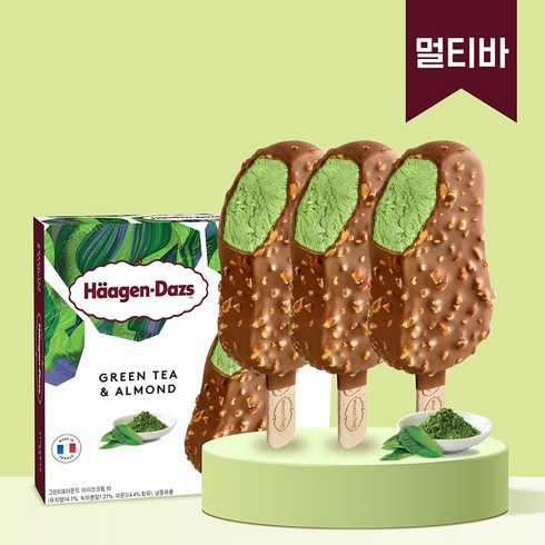 하겐다즈 그린티아몬드 (멀티바) 80ml x 3, 3개