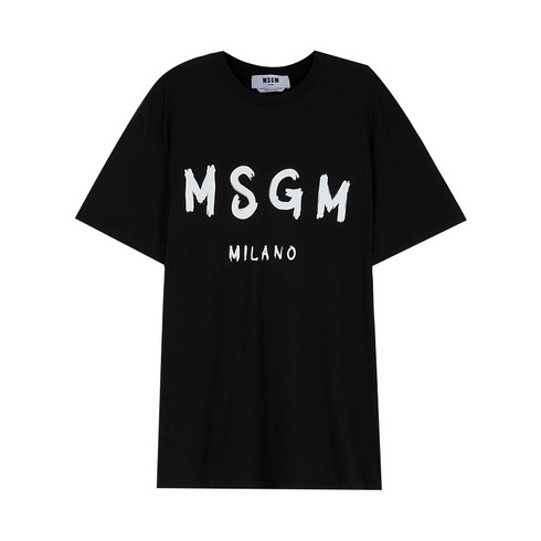 MSGM 반팔 티셔츠 2000MM510 200002 99 브러쉬 로고