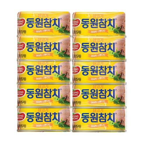 동원 라이트 스탠다드 참치, 100g, 10개
