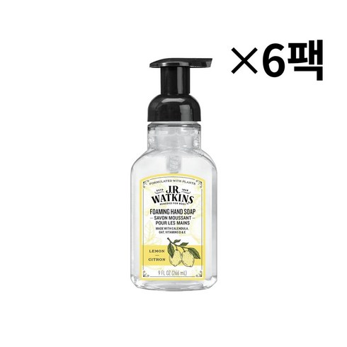 (미국직배) 왓킨스 레몬 핸드워시 266ml 6팩 JR Watkins Gel Hand Soap Lemon 6 Pack Scented Liquid Hand Wash, 6개