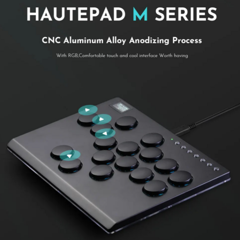 Haute42 올 메탈 조이스틱 히트박스 컨트롤러 아케이드 파이팅 스틱, 1개, M16-B-블랙