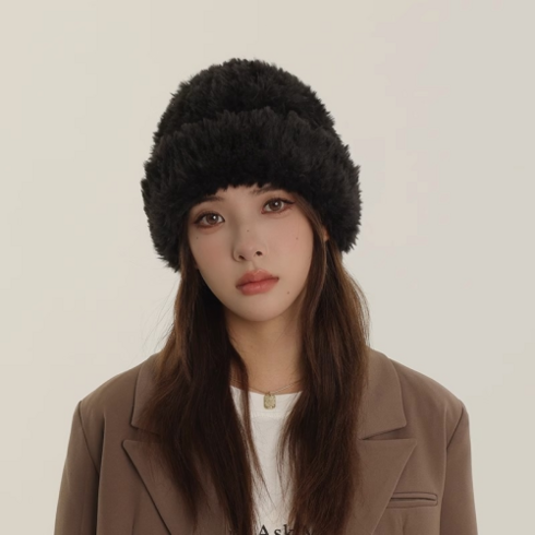 디노샵 포근 앙고라 뽀글이 비니 스키장 털모자