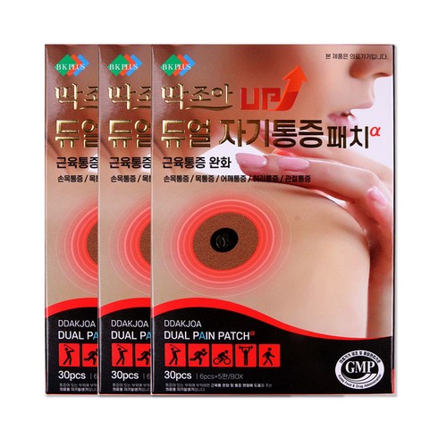 딱조아 듀얼 통증 패치 30매 의료용 자기발생기 근육통완화 1100가우스, 3개, 30매입