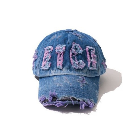 이티씨이 ETCE DESTROYED LOGO DENIM CAP (VIOLET)