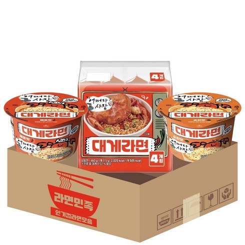 어쩌다사장 대게라면세트 대게라면 115g 4봉+대게라면 매운맛 105g 1개+대게라면 순한맛 105g 1개