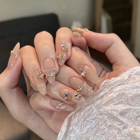 네일팁 - 걸스코코 겨울신상 네일팁 인조네일팁 셀프연장 인조 팁, 2개, NAIL-N599