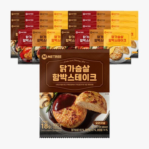 미트리 닭가슴살 함박스테이크 100g 4종 혼합, 100g 32팩 (각8팩)