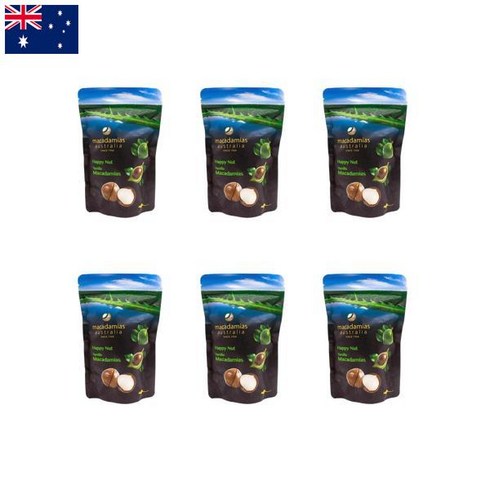 헬로우 마카다미아 드라이 6팩  바닐라향 6팩  총 12팩 - 호주 macadamias australia 까먹는 마카다미아 해피 너트 바닐라 225g 6팩, 6개
