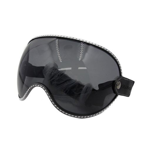 GLOVEO 클래식 헬멧 고글 레트로 버블 쉴드 중형, 블랙