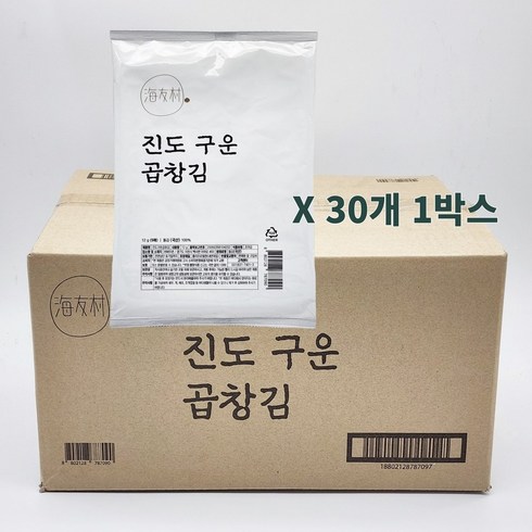 해우촌 진도 구운곱창김 돌김 12g 5매 x30봉 전장김, 30개