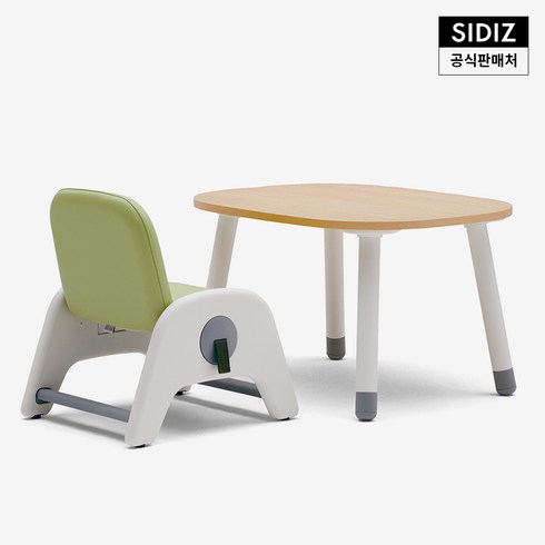 시디즈 아띠 유아 책상 의자 세트, 라이트우드(책상)+그린(의자)