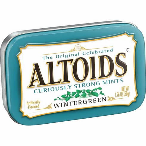 Altoids ALTOIDS Wintergreen Mints 알토이즈 윈터그린 민트 캔디 1.76oz(50g) 6팩, 6개, 50g