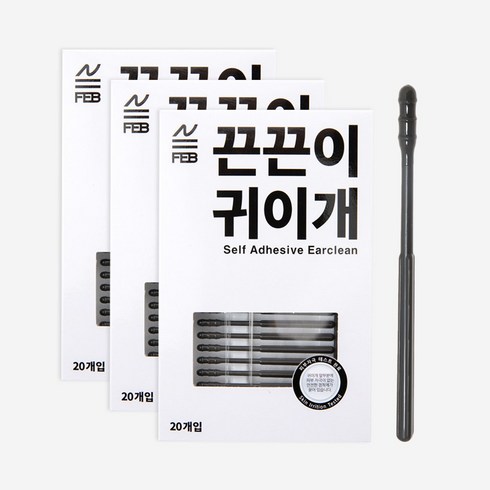 플랭귀지 - FEB 끈끈이귀이개 3팩세트 귀청소 귀지제거 유아면봉 귀파개, 3개