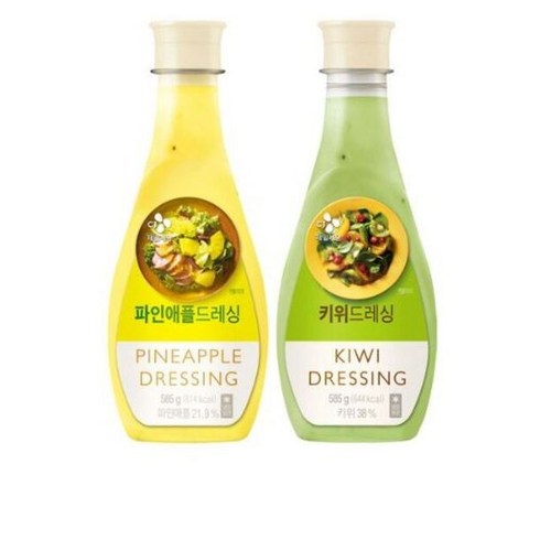 CJ 파인애플드레싱소스 585g 1개 + 키위드레싱소스585g 1개, 570g