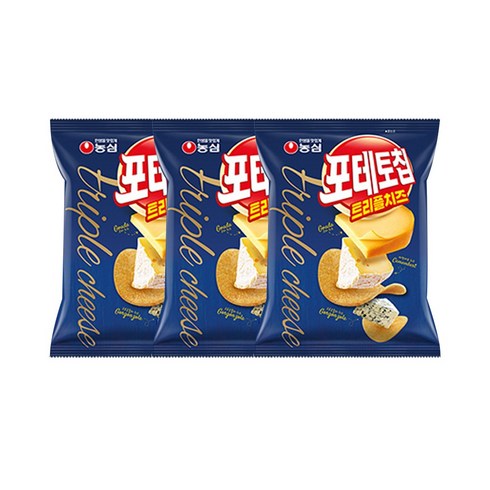 농심 포테토칩 트리플치즈맛 105g / 치즈 단짠, 3개