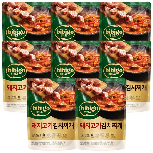 비비고김치찌개 - 비비고 돼지고기김치찌개, 460g, 8개