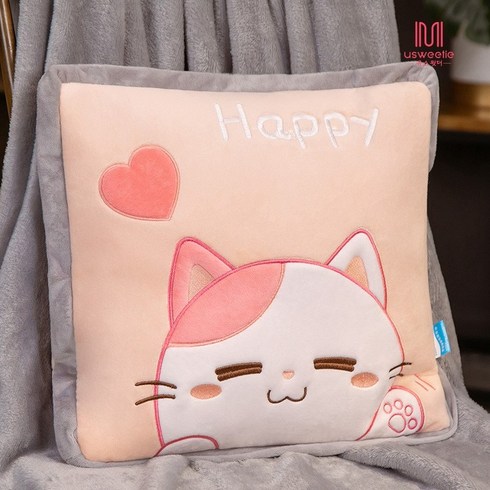 유스윗디 Usweetie 다용도 귀요미 극세사 쿠션담요