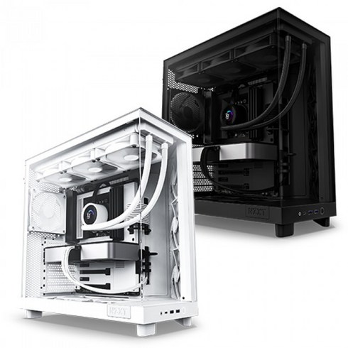 nzxt케이스 - NZXT H6 Flow Matte White 브라보텍 PC케이스