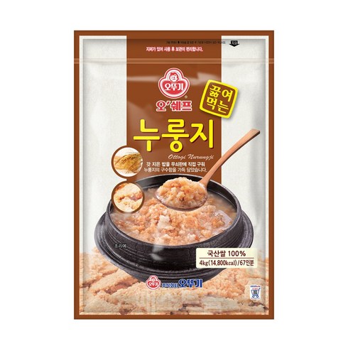 오뚜기 오쉐프 끓여먹는 누룽지 4kg, 1개