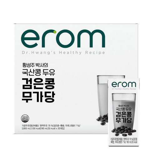 무가당두유 - 이롬 황성주 검은콩무가당두유, 190ml, 64개