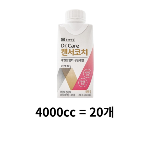 종근당건강 Dr.Care 캔서코치 암환자 영양식, 4000cc, 1개