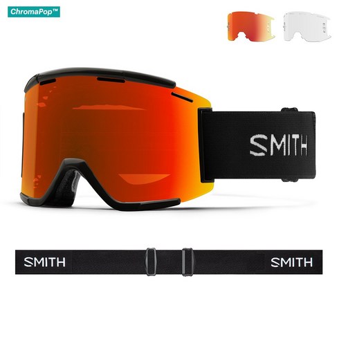 2023년 가성비 최고 스미스스쿼드xl - SMITH Squad XL MTB 스미스 스쿼드 XL 엠티비 산악 자전거 고글 Black 블랙 크로마팝 에브리데이 레드미러 + 클리어 (렌즈 2장), 단품