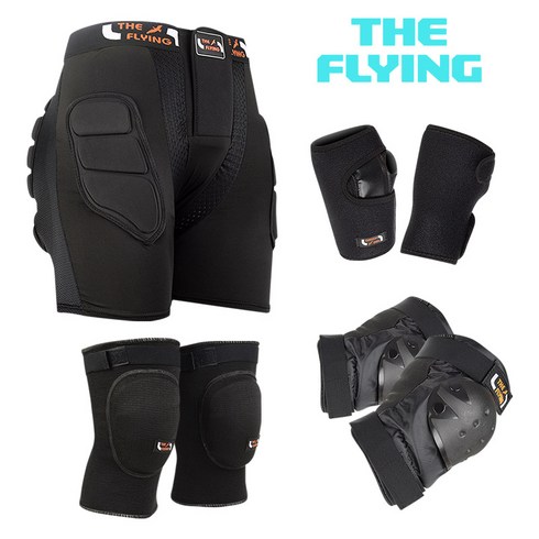 THE FLYING 스키 스노우보드 스케이트 인라인 손목 무릎 엉덩이 보호대 2중패드(두께조절가능)