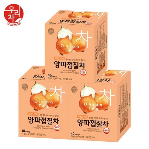 송원 양파껍질차 40티백 x3개 (120T), 24g, 40개입, 3개