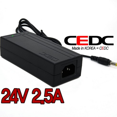 [CEDC] 24V 2.5A 60W PSAA-L010A/ZF120A-2402500/SA165E-24V호환 로더스국산어댑터 24V2.5A아답터, 1개, 어댑터+파워코드1.0M