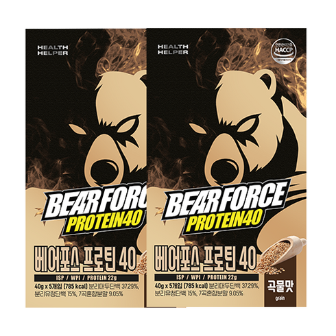 헬스헬퍼 베어포스 프로틴40 2박스 (곡물맛), 200g, 2개