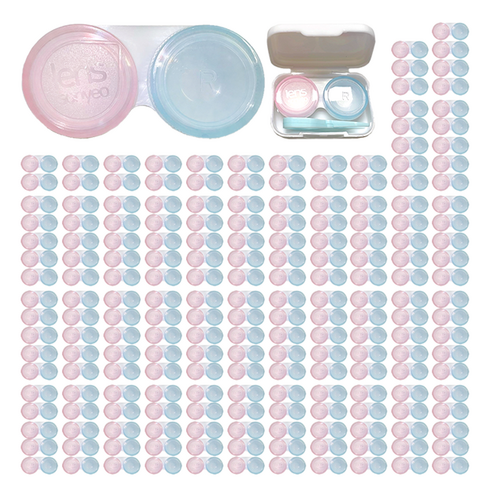 렌즈소녀 캔디 소프트 렌즈케이스, 핑크+블루, 200개