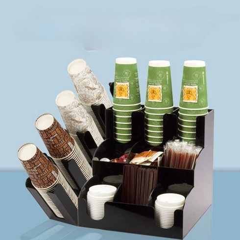 컵정리함 카페컵정리함 카페컵홀더 카페멀티정리함, 2단 8구 디스펜서B, 1개