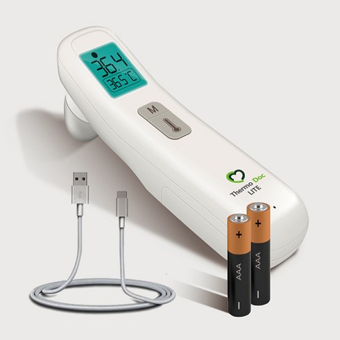 국산 비접촉 체온계 씨엠랩 써모닥 라이트2 ThermoDoc LITE2 식약처인증 귀 C타입 충전식 건전지식 써모캅스, 2개, 2개