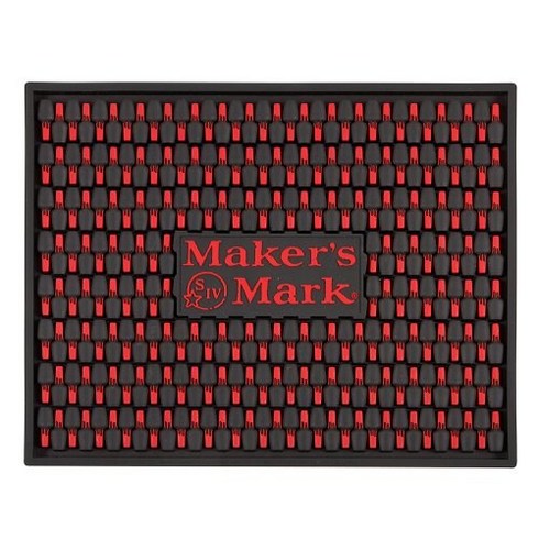 메이커스마크 - Makers Mark Extra Large Bar Serving Station Drip Mat 메이커스 마크 초대형 바 서빙 스테이션 드립 매트, Black with Red, 1개