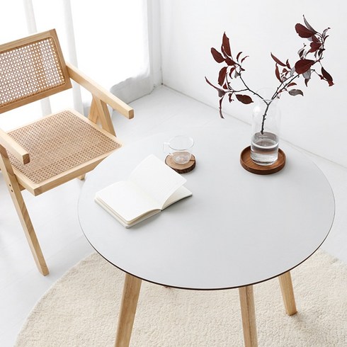 이케아 원형 테이블 식탁 탁자 동그란 티 카페 우드 테이블 화이트 상판 인테리어 2인용 4인용 700, 소형 우드 테이블