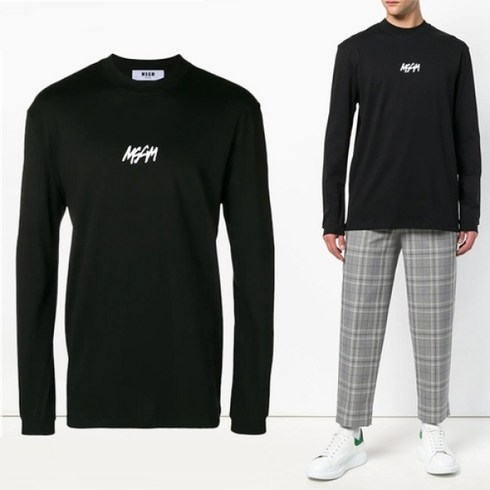 MSGM 11주년 로고 프린팅 티셔츠 블랙 2540MM64 184798 99