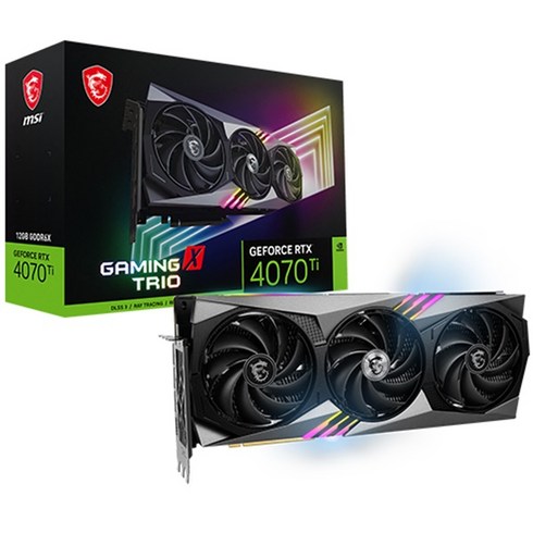 2023년 가성비 최고 4070ti - MSI GeForce RTX 4070 Ti GAMING X TRIO 12G, 단일옵션