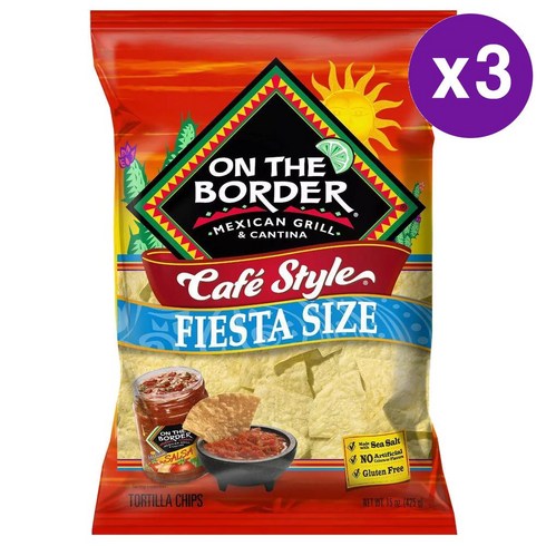 온더보더 카페 스타일 살사 또띠아 칩 425g 3팩 1세트 On The Border Cafe Style Tortilla Chips, 794g, 2개
