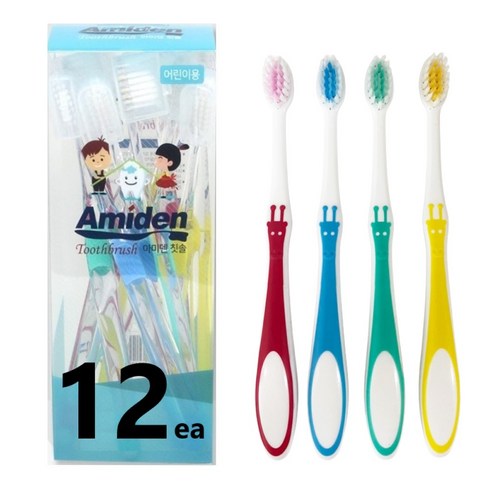 AMIDEN 기린 어린이 치과칫솔 부드러운 칫솔모 실속형, 부드러운모, 1개, 12개입