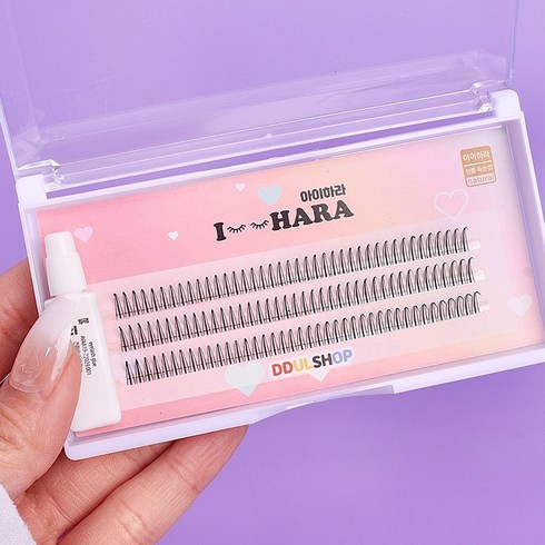 아이하라 또렷한 A컷 속눈썹 가닥속눈썹 인조속눈썹 부분 셀프연장 아이래쉬 글루세트, 1개, 11mm