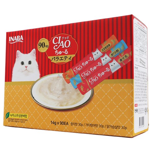 2023년 가성비 최고 츄르 - 챠오츄르 대용량 90P 코스트코 고양이 츄르 간식 버라이어티 반려묘 차오추르 90P, 90개