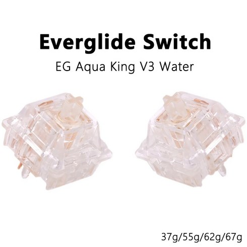 아쿠아킹스위치 - 기계식키보드 게이밍 Everglide EG Aqua King V3 워터 킹 선형 스위치 5 핀 RGB 37g 55g 62g 67g MX 클리어 바디 GMK67, 없음, 없음