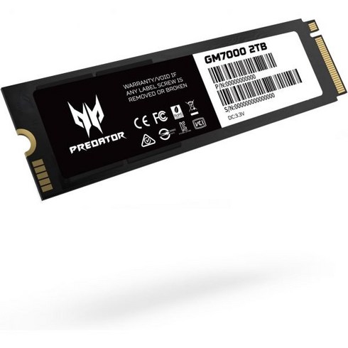 acer 프레데터 GM7000 2TB M.2 SSD 2280 NVMe Gen4 내장 게이밍 PS5와 호환 최대 7400MBs BL.9BWWR.106