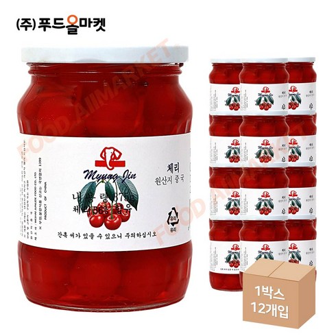 명진 레드체리 375g 꼭지있음 한박스 (375g x 12ea), 1개, 4500g