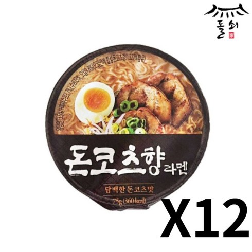 청정푸드 담백한 돈코츠향 라멘 컵라면 75g, 12개