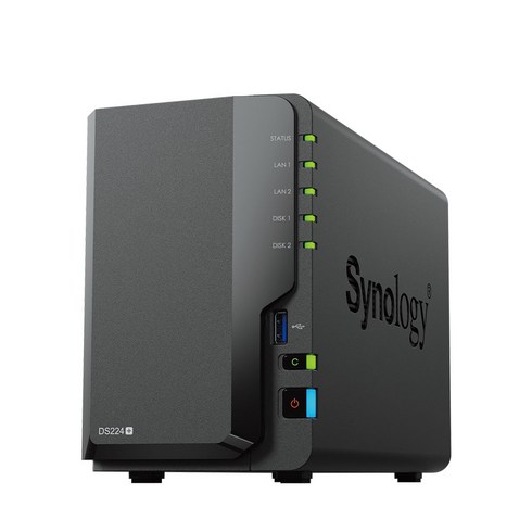 2024년 가성비 최고 시놀로지 224+ - 시놀로지 NAS DS224+ 2BAY SkyHawk 2TB(1TB x 2) 정품