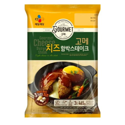 (냉동)고메 치즈함박스테이크 465gx3개, 465g, 3개